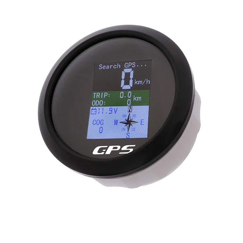 85 mm GPS-speedometer med justerbar tripmåler, voltmeter og TFT-skjerm – for båt, bil og påhengsmotor.