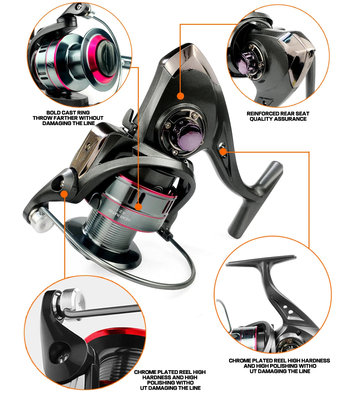 1,8–3,6 m karbonfiber fiskestang og snelle – teleskopstang med snelle, ekstra sterk, tåler opptil 3–8 kg belastning