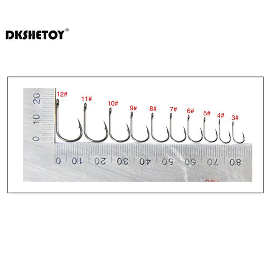 100 & 500 stk kroker med mothake – komplett sett med plastboks for sjø- og ferskvannsfiske